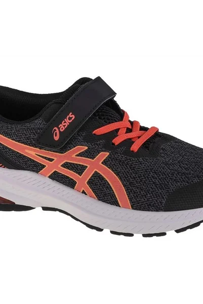 Juniorská běžecká obuv Asics černo-oranžová