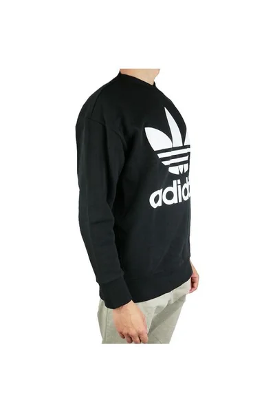 Adidas Černá Bavlněná Mikina Trefoil Crew M