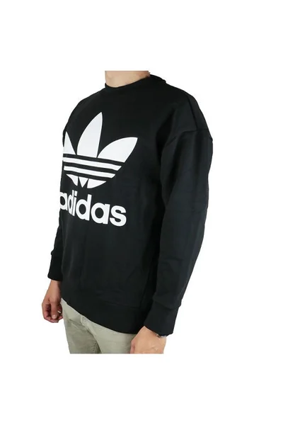 Adidas Černá Bavlněná Mikina Trefoil Crew M