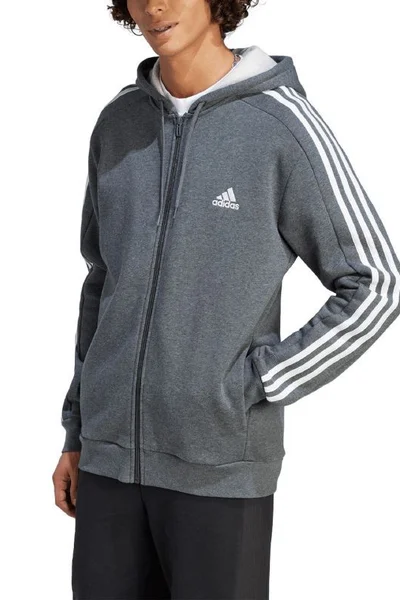 Sportovní pánská mikina adidas Essentials s kapucí - šedá