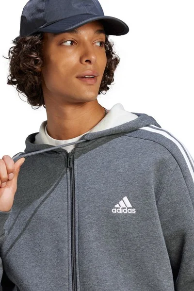 Sportovní pánská mikina adidas Essentials s kapucí - šedá