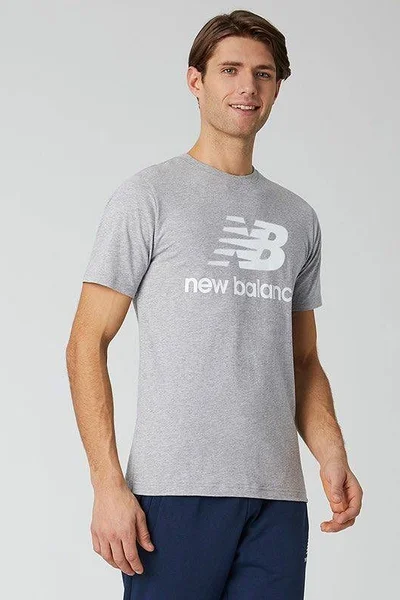 New Balance Pánské Šedé Tričko s Krátkým Rukávem