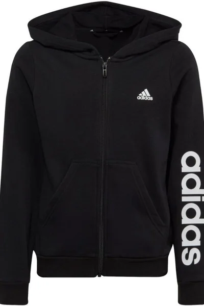 ADIDAS dětská mikina Essentials s kapucí na zip černá