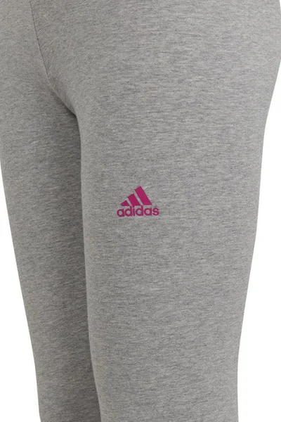 Adidas dívčí sportovní legíny s pruhy - šedé