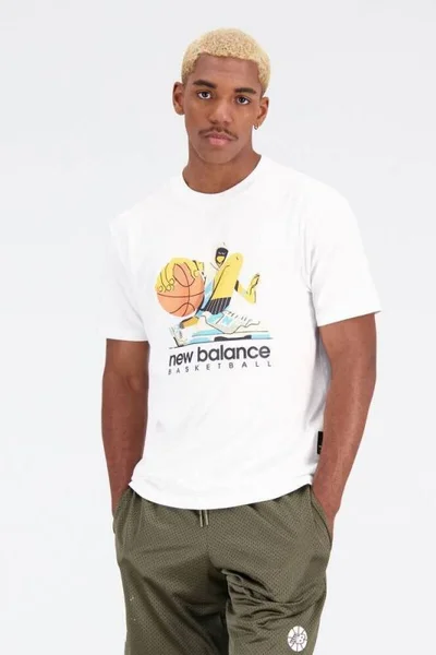 Pánské tričko New Balance Hoops Cotton Jersey Short Wt
