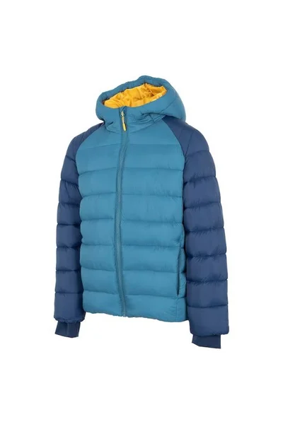 Chlapecká péřová bunda 4F s kapucí a zipem