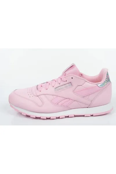 Růžové dámské boty Reebok CL Leather Pastel W BS8972