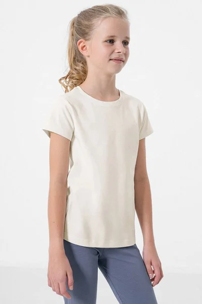Kulatý výstřih - Dívčí tričko s krátkým rukávem od značky 4F