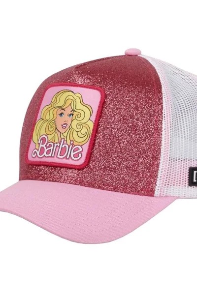 Růžová kšiltovka Capslab Trucker Barbie s větráním