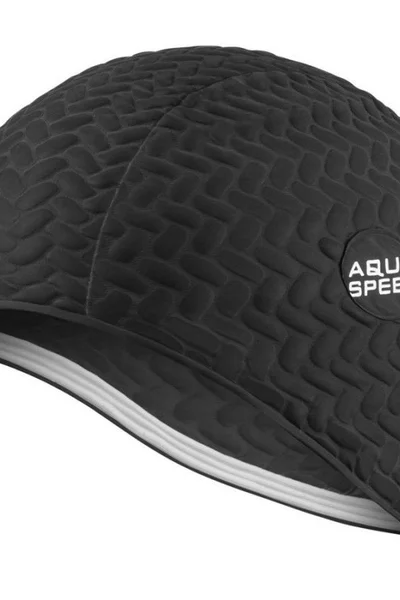 Černá Aqua-Speed plavecká čepice pro dlouhé vlasy z latexu