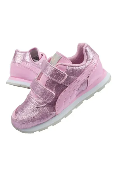 Růžové dívčí boty Puma Vista Glitz Jr 369721 11