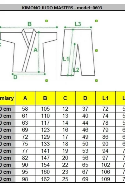 Kimono Masters Judo 450g pro Děti - Velikost 110 cm