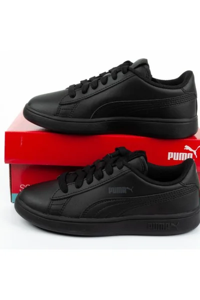 Černé dětské boty Puma Smash V2 Jr 365324 01