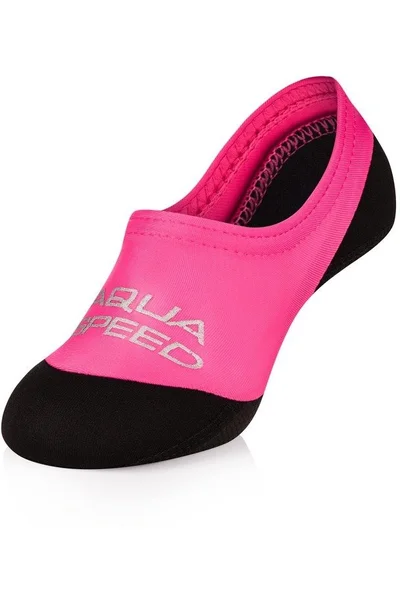 Aqua-Speed Dětské Neoprenové Ponožky na Plavání Pink/Black