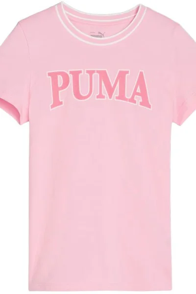 Tričko Puma Squad Tee Jr - růžové dětské funkční tričko