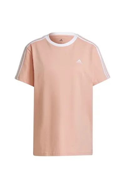 Růžové dámské tričko Adidas Essentials 3-Stripes W H10203