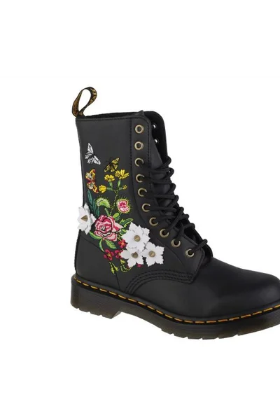 Dr Martens květinové černé kožené pánské boty