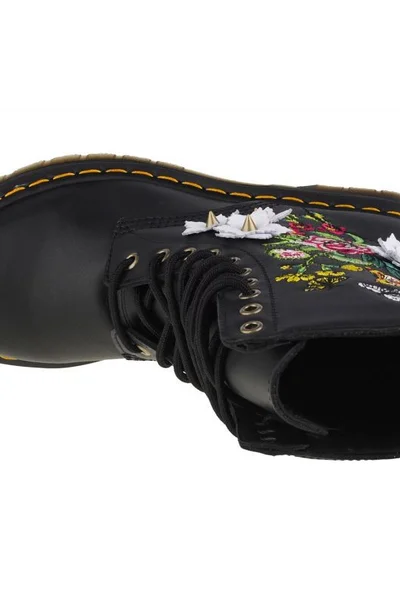 Dr Martens květinové černé kožené pánské boty