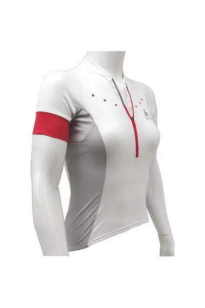 Dámský cyklistický dres Odlo Stand-Up Collar S/S 1/2 Zip Gavia W 410891-10000