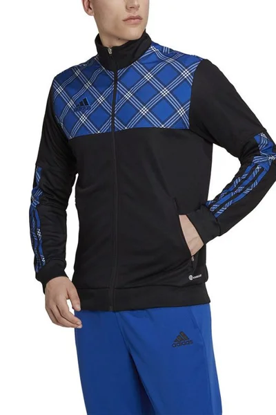 ADIDAS Pánská Fotbalová Mikina Aeroready Černo-Modrá