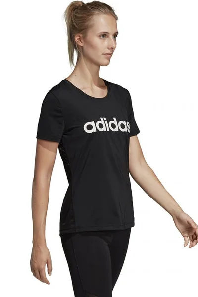 Dámské černé tričko Adidas D2M Lo Tee W DS8724