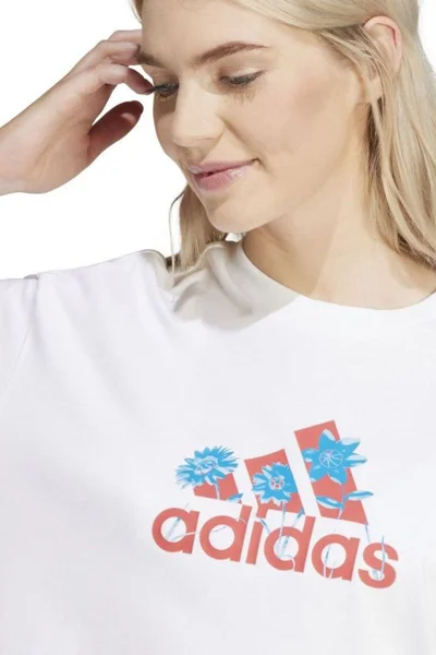 Dámské tričko Adidas Flower Pack bílé - krátký rukáv