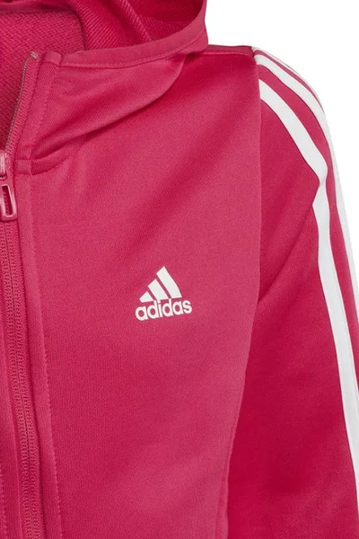 Adidas dětská růžová mikina s kapucí na zip