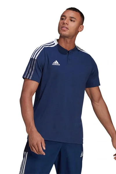 Modré pánské polo tričko Adidas Tiro 21 Polo M GH4462