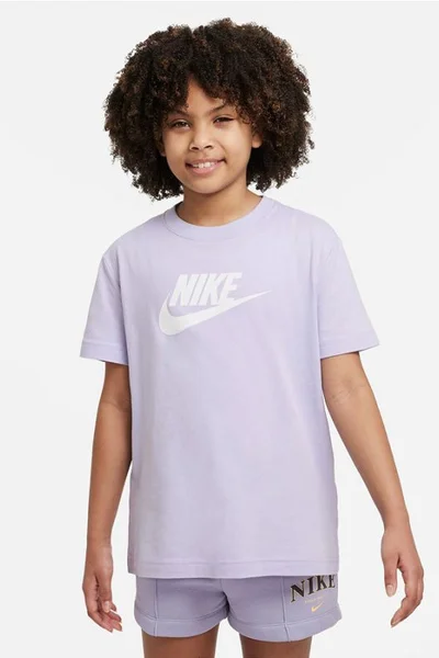 Fialové Dívčí Tričko Nike Sportswear s Krátkým Rukávem