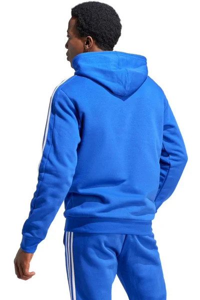 Adidas Pánská Fleece Mikina s Kapucí 3-Stripes - Modrá