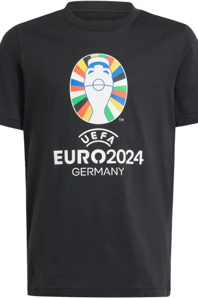 ADIDAS dětské tričko Euro24 černé krátký rukáv