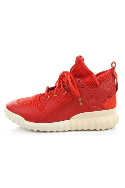 Kotníkové červené boty Tubular Adidas