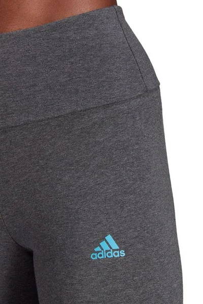 Adidas dámské legíny Loungewear Essentials šedé s modrým logem