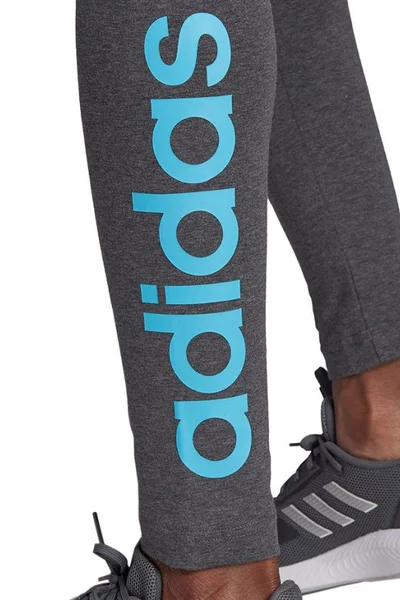 Adidas dámské legíny Loungewear Essentials šedé s modrým logem