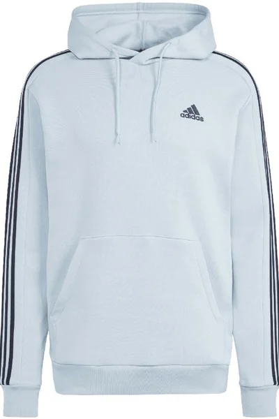 Adidas Pánská Mikina s Kapucí a Pruhy Essentials Fleece Blue