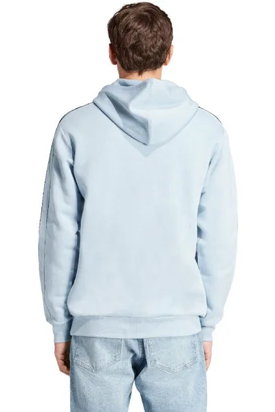 Adidas Pánská Mikina s Kapucí a Pruhy Essentials Fleece Blue