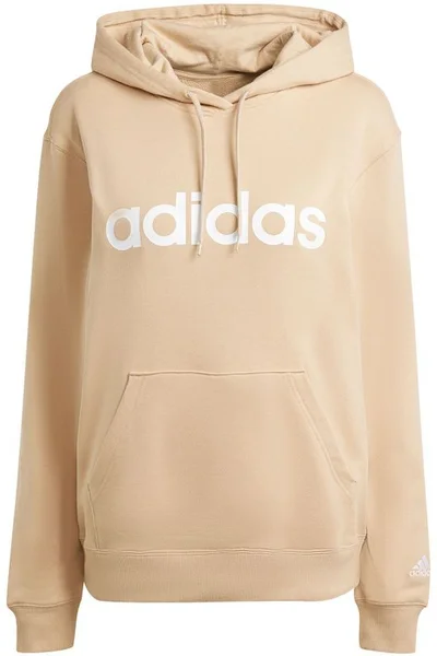 ADIDAS dámská mikina s kapucí Essentials Linear Hoodie beige