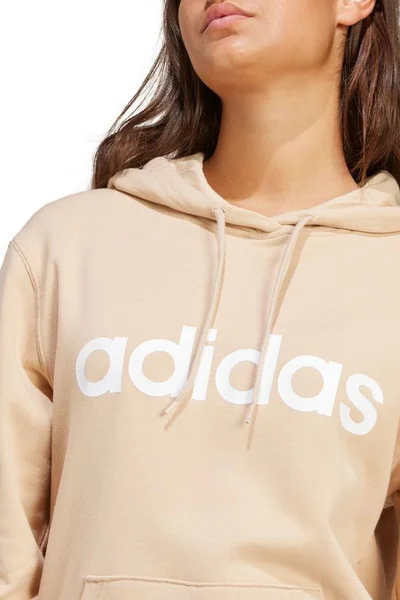 ADIDAS dámská mikina s kapucí Essentials Linear Hoodie beige