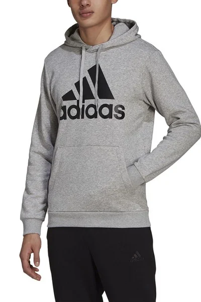 Sportovní pánská mikina adidas s kapucí šedá