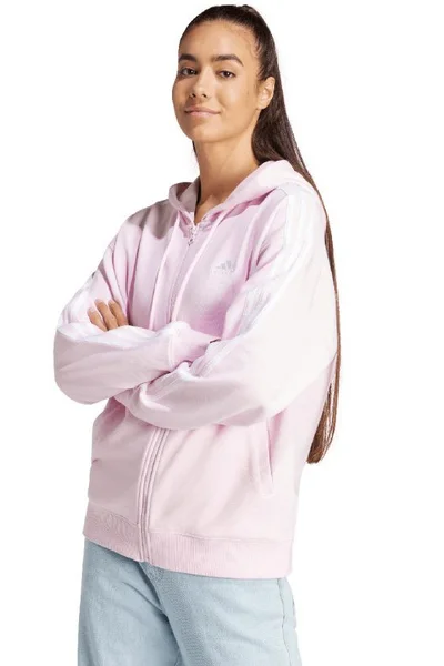 Růžová dámská mikina adidas Essentials 3-Stripes Oversized