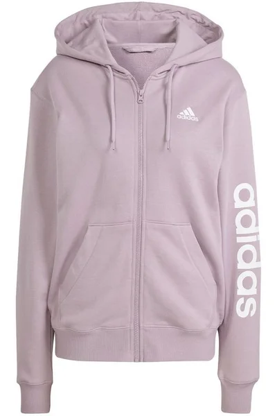 Adidas Dámská mikina s kapucí Essentials Linear fialová