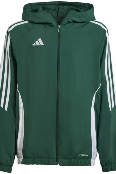 Zelená dětská bunda adidas Tiro s kapucí