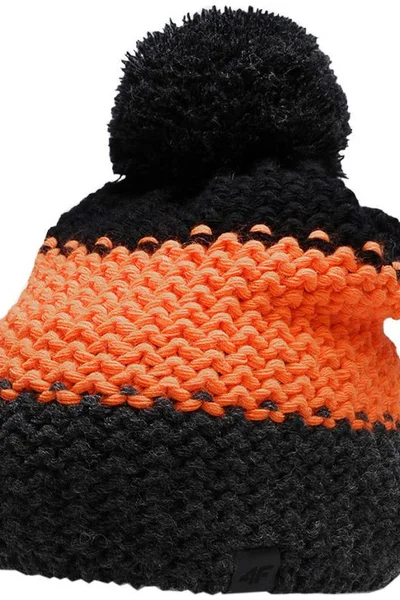Oranžová dětská zimní čepice s logem 4F