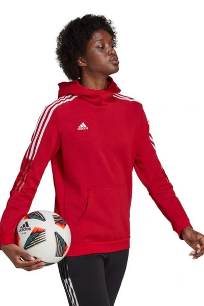 Červená dámská mikina Adidas Tiro 21 Sweat Hoody W GM7327