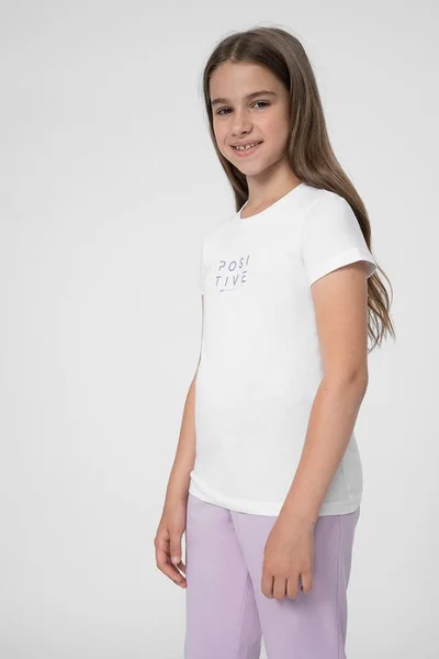 Klasické dívčí tričko z bavlny 4F