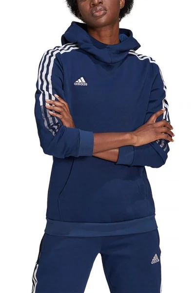 Modrá dámská mikina Adidas Tiro 21 Sweat Hoody W GK9678