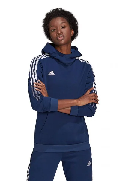 Modrá dámská mikina Adidas Tiro 21 Sweat Hoody W GK9678