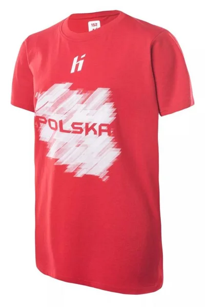Dětské červené tričko Huari s nápisem Polska