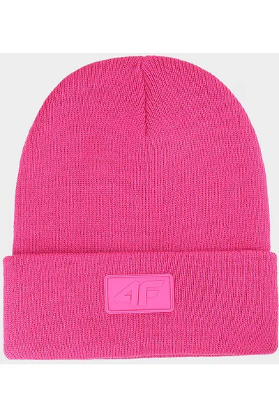 4F Dětská zimní beanie čepice s manžetou