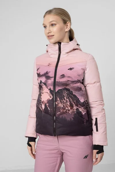 Lyžařská bunda 4F pro ženy s péřovou výplní a kapucí